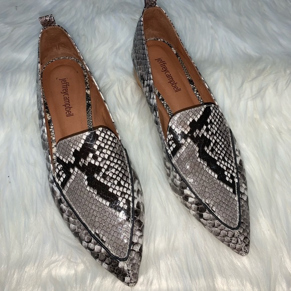 Jeffrey Campbell Viona Black Lizard appointed Toe loafer With Sculpted heel 7 - Picture 3 of 8